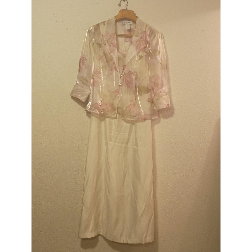Vintage‎ Chadwicks Floral 2 Piece Camisole and Sheer Jacket Size12. Grandmacore.